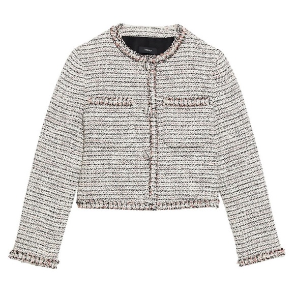 Theory NWT Tweed Cropped Jacket SZ12 - Picture 3 of 7